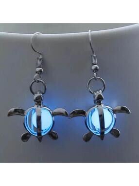 New Beauty Turtle 🐢 Solar Lighted Glow Luminous Earrings 

Blue
